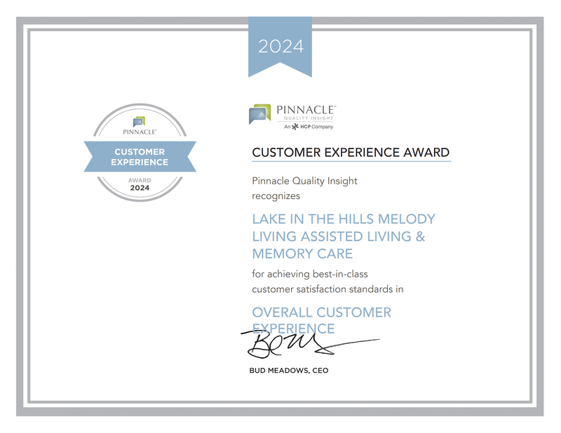 assisted living and memory care best overall customer experience award